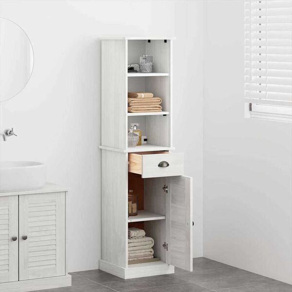 vidaXL Σετ Επίπλων Μπάνιου 2 pcs Καφέ και Λευκό 37 x 34 x 150 εκ