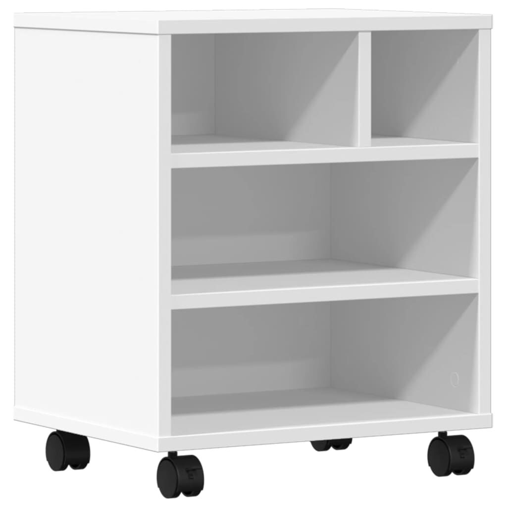 vidaXL Βάση Εκτυπωτή με Ρόδες Λευκή 41x32x48 εκ.