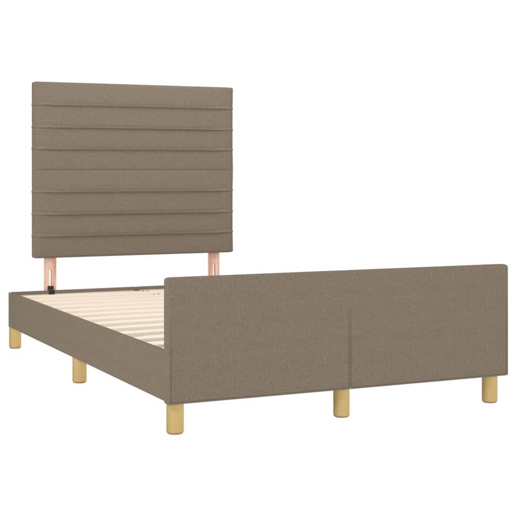 vidaXL Πλαίσιο Κρεβατιού χωρίς στρώμα Taupe 120x190 εκ. Υφασμάτινο