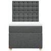 vidaXL Κρεβάτι Boxspring με Στρώμα Σκούρο Γκρι 90x200 εκ. Υφασμάτινο