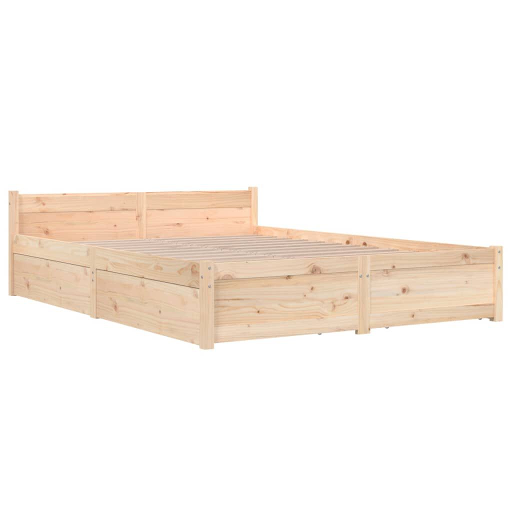 vidaXL Πλαίσιο Κρεβατιού 150 x 200 εκ. Μασίφ Ξύλο King Size