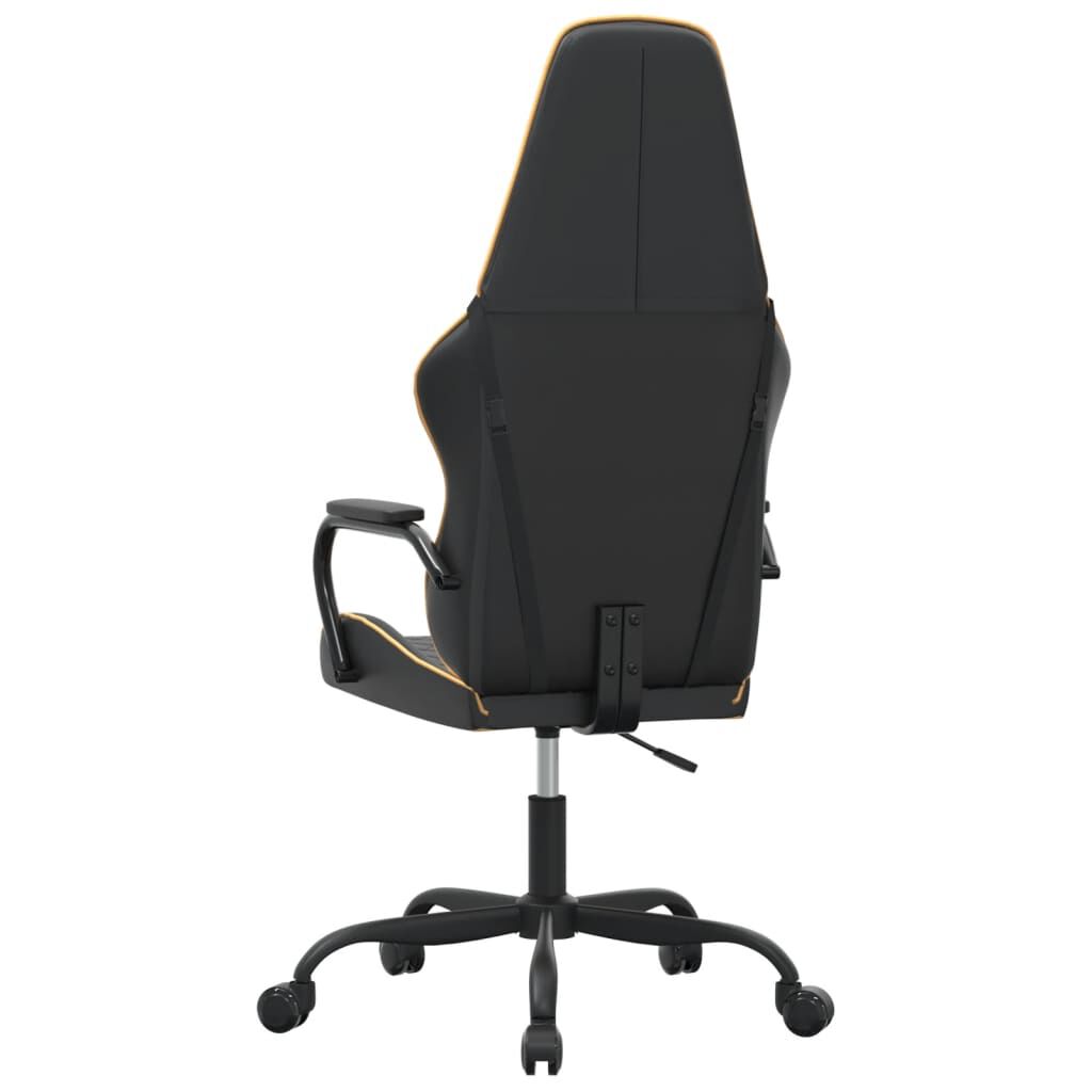 vidaXL Καρέκλα Gaming Μασάζ Χρυσό/Μαύρο από Συνθετικό Δέρμα
