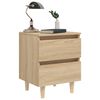 vidaXL Κομοδίνο Sonoma Δρυς 40x35x50εκ. με Πόδια από Μασίφ Ξύλο Πεύκου