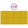 vidaXL Πάνελ Τοίχου 12 τεμ. Κίτρινος 60x30 εκ 2,16 μ² Βελούδο