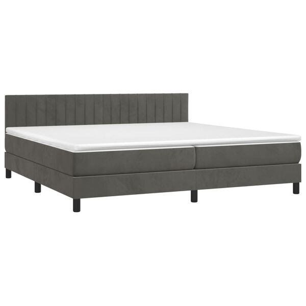 vidaXL &Kappa;&rho;&epsilon;&beta;ά&tau;&iota; Boxspring &mu;&epsilon; &Sigma;&tau;&rho;ώ&mu;&alpha; & LED &Sigma;&kappa;. &Gamma;&kappa;&rho;&iota; 200x200&epsilon;&kappa;. &Beta;&epsilon;&lambda;&omicron;ύ&delta;&iota;&nu;&omicron;