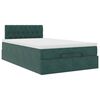 vidaXL Οθωμανικό κρεβάτι με στρώμα & LEDs Dark Green 120x200cm Velvet