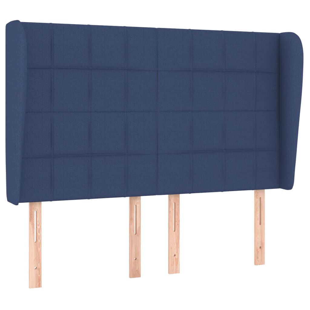 vidaXL Κρεβάτι Boxspring με Στρώμα Μπλε 140x200 εκ. Υφασμάτινο