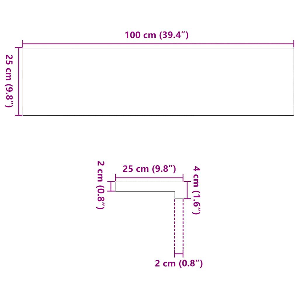 vidaXL Πατάκια Σκάλας 20 τεμ. Σκούρο Καφέ 100x25x2 cm Ξύλο Δρυός