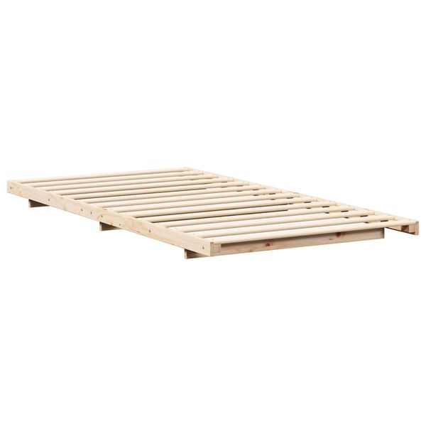 vidaXL Κρεβάτι δαπέδου Καφέ 100 x 200 cm Μασίφ ξύλο πεύκου