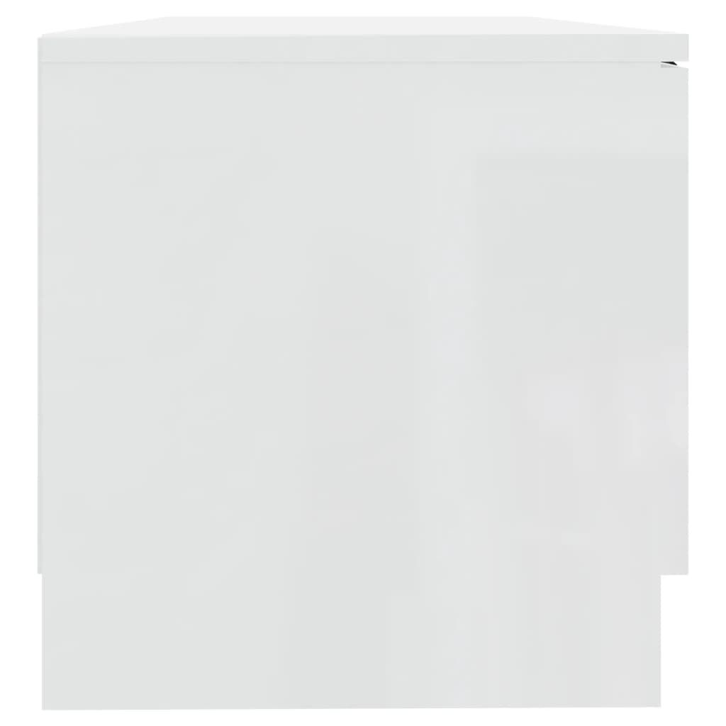 vidaXL Έπιπλο Τηλεόρασης Γυαλ. Λευκό 80x35x36,5 εκ. Επεξεργασμένο Ξύλο