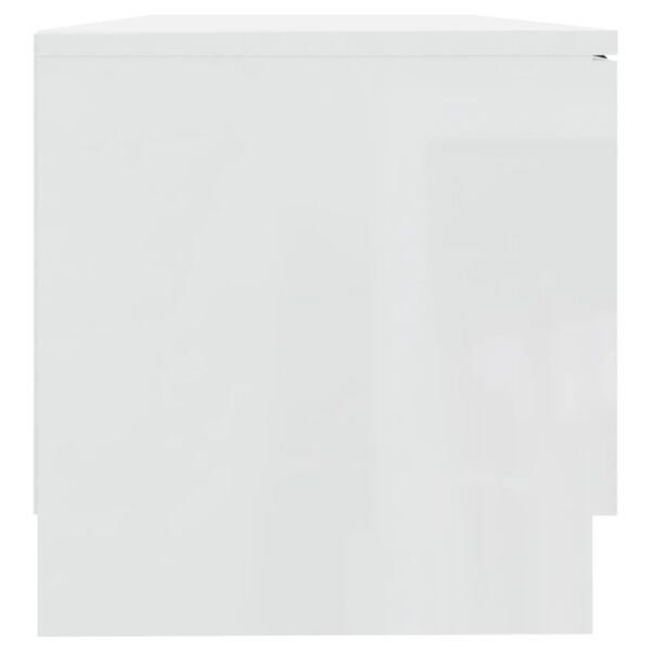 vidaXL Έπιπλο Τηλεόρασης Γυαλ. Λευκό 80x35x36,5 εκ. Επεξεργασμένο Ξύλο