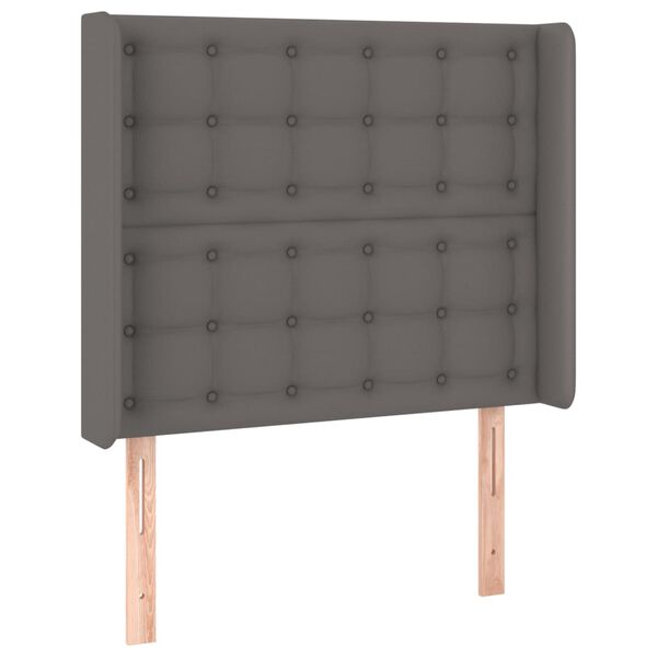 vidaXL Κεφαλάρι με Πτερύγια Γκρι 83x16x118/128 εκ. Συνθετικό Δέρμα