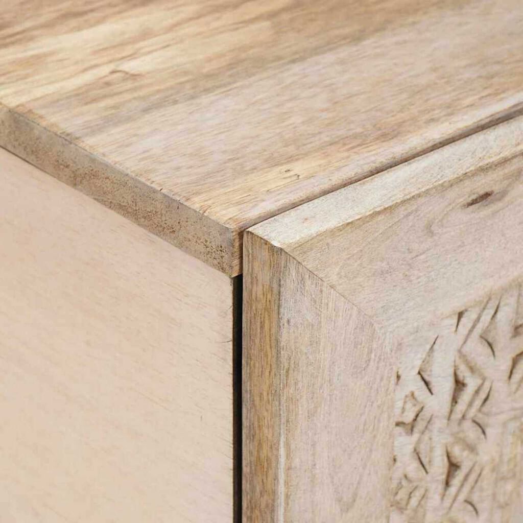 vidaXL Τραπεζάκι σαλονιού Μπεζ 80 x 50 x 40 cm Μασίφ ξύλο μάνγκο