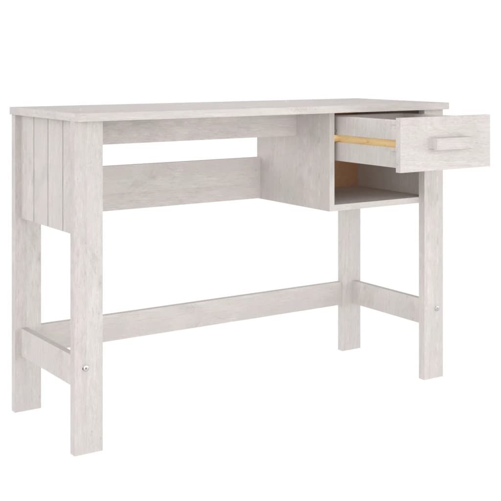 vidaXL Γραφείο HAMAR Λευκό 110 x 40 x 75 εκ. από Μασίφ Ξύλο Πεύκου