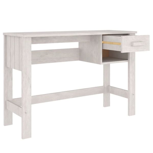 vidaXL Γραφείο HAMAR Λευκό 110 x 40 x 75 εκ. από Μασίφ Ξύλο Πεύκου