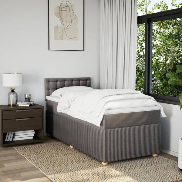 vidaXL &Kappa;&rho;&epsilon;&beta;ά&tau;&iota; Boxspring &mu;&epsilon; &Sigma;&tau;&rho;ώ&mu;&alpha; Taupe 80x200 &epsilon;&kappa;. &Upsilon;&phi;&alpha;&sigma;&mu;ά&tau;&iota;&nu;&omicron;