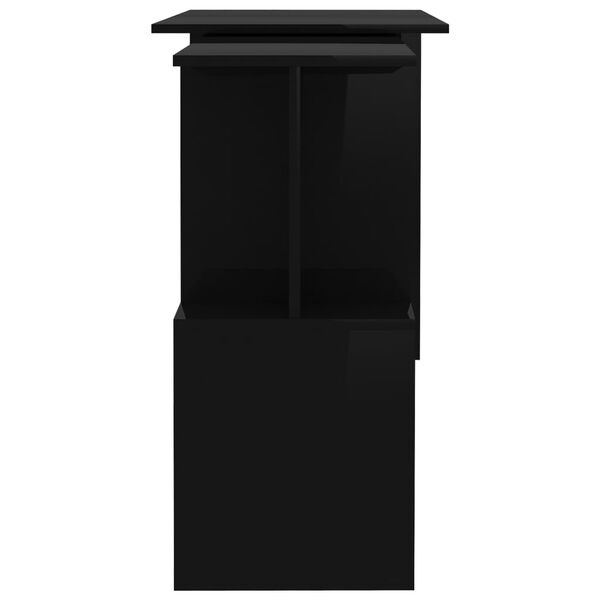 vidaXL Γραφείο Γωνιακό Γυαλιστερό Μαύρο 200x50x76 εκ. από Μοριοσανίδα