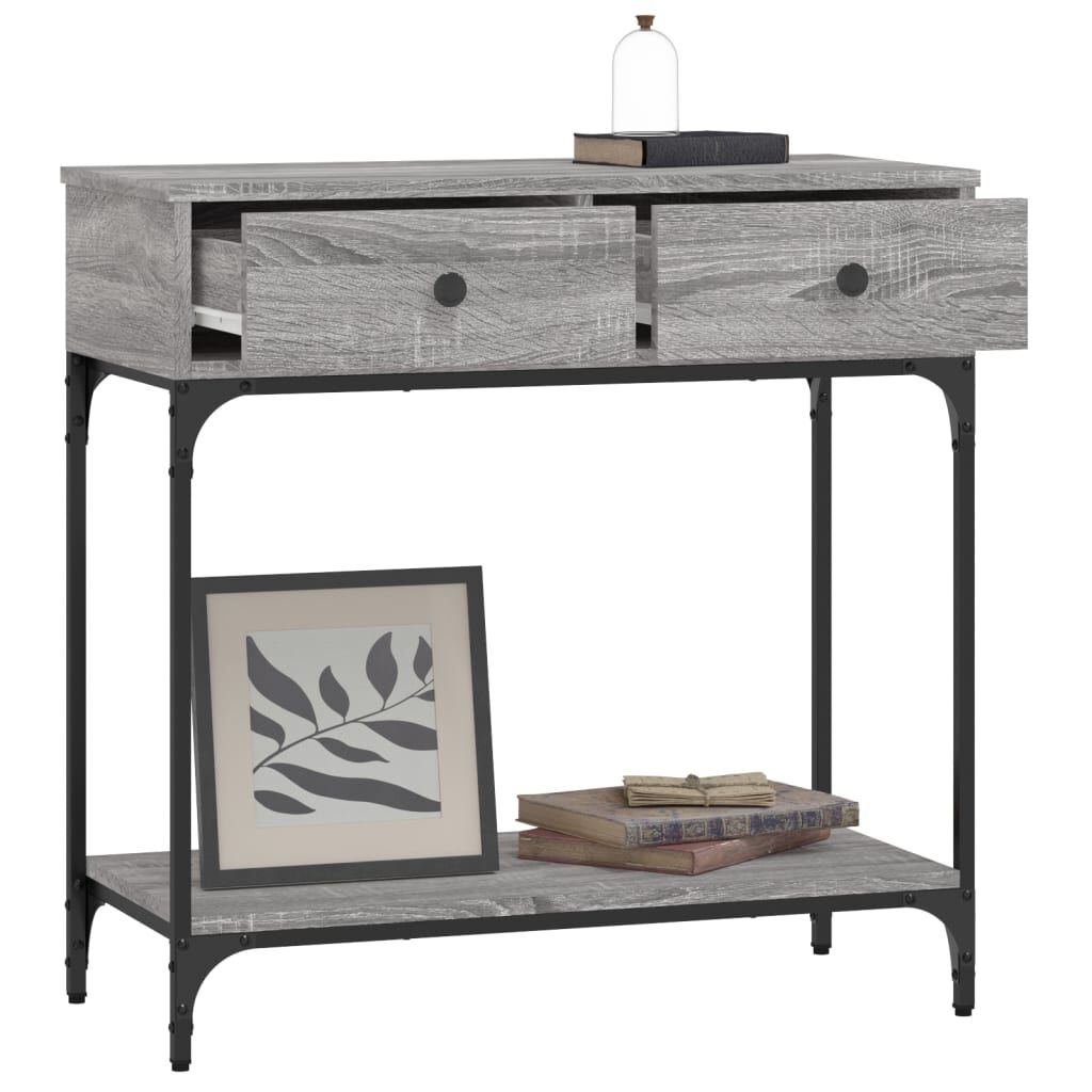 vidaXL Τραπέζι Κονσόλα Γκρι Sonoma 75x34,5x75 εκ. Επεξεργασμένο Ξύλο