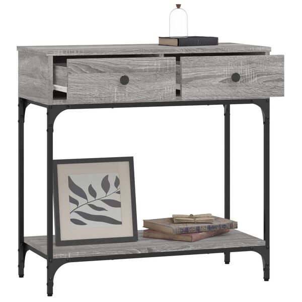 vidaXL Τραπέζι Κονσόλα Γκρι Sonoma 75x34,5x75 εκ. Επεξεργασμένο Ξύλο