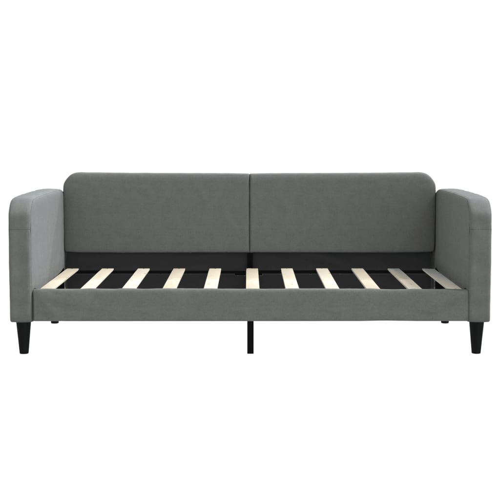 vidaXL Καναπές Κρεβάτι Συρόμενος Σκούρο Γκρι 90x190 εκ Ύφασμα Συρτάρια