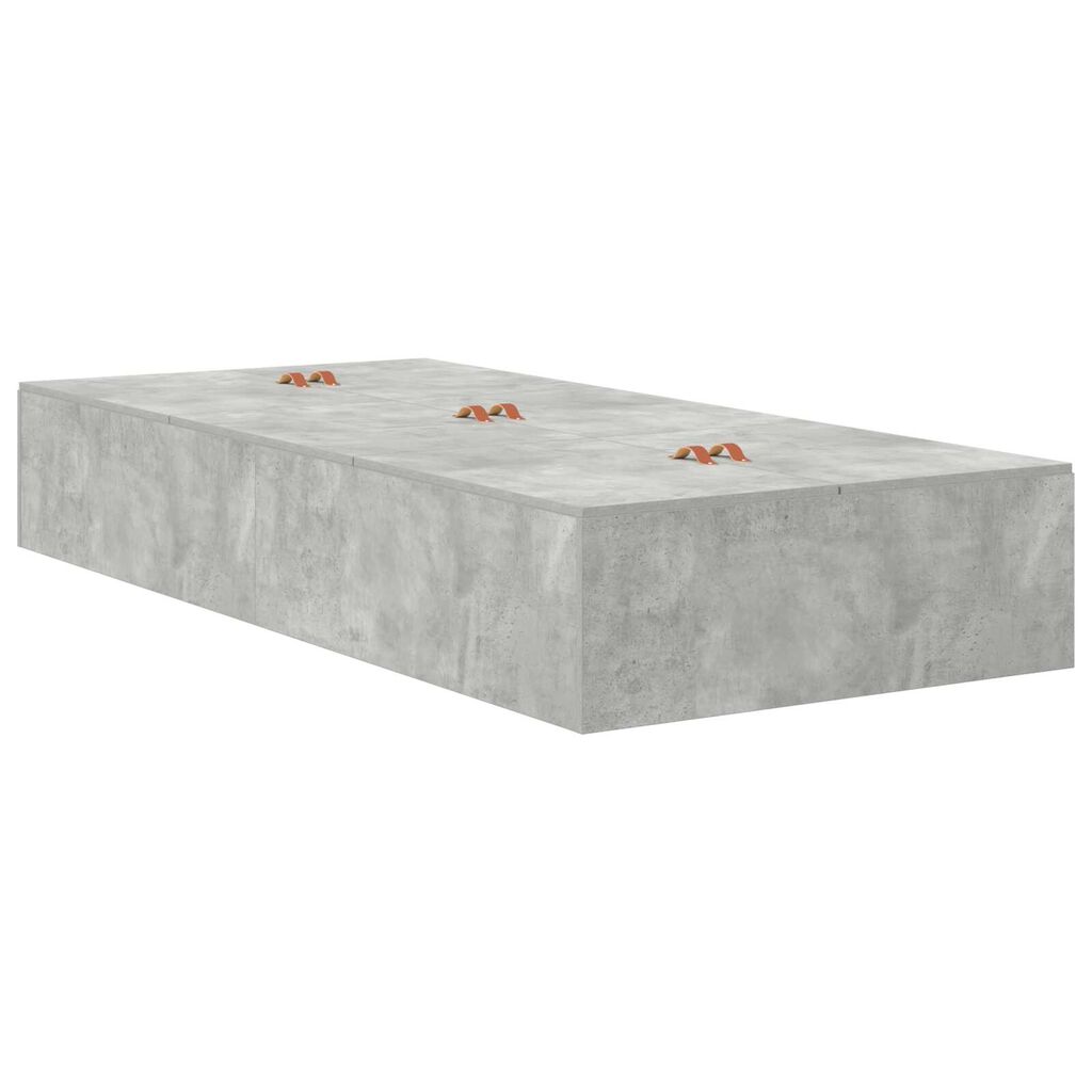 vidaXL Κρεβάτι αποθήκευσης Concrete Grey, 75x190 cm, από επεξεργασμένο ξύλο.