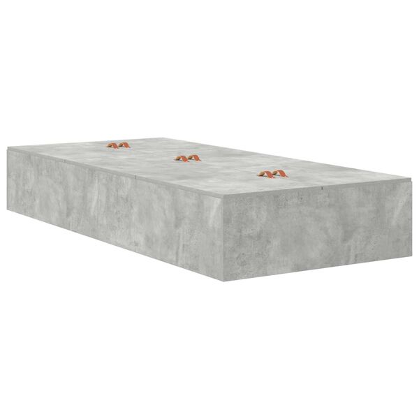 vidaXL Κρεβάτι αποθήκευσης Concrete Grey, 75x190 cm, από επεξεργασμένο ξύλο.