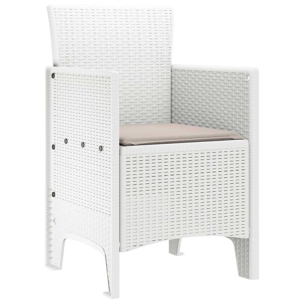 vidaXL Καρέκλα Κήπου 2 pcs Λευκό 53 x 49 x 85 εκ. PP