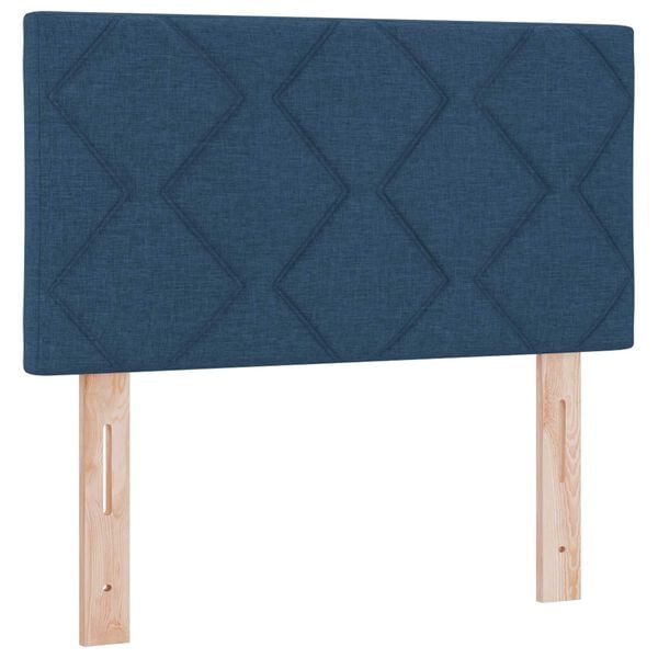 vidaXL Κρεβάτι box spring με στρώμα με στρώμα Μπλε 80 x 200 cm ύφασμα