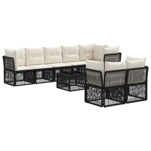 vidaXL &Sigma;&epsilon;&tau; &Kappa;&alpha;&nu;&alpha;&pi;έ &Kappa;ή&pi;&omicron;&upsilon; 9 pcs &Mu;&alpha;ύ&rho;&omicron; &sigma;&upsilon;&nu;&theta;&epsilon;&tau;&iota;&kappa;ό &rho;&alpha;&tau;ά&nu;