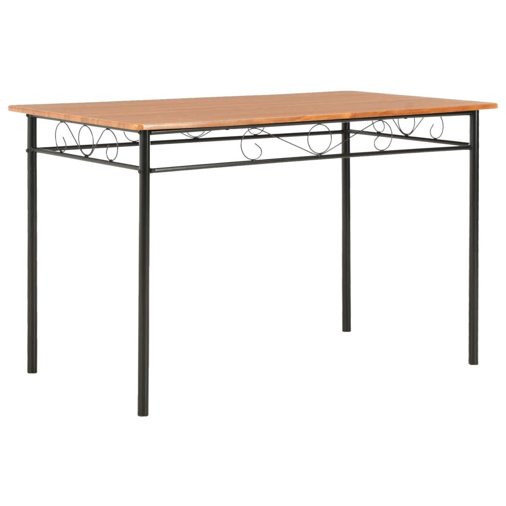 vidaXL Σετ Τραπεζαρίας 7 Τεμαχίων Καφέ από MDF / Ατσάλι