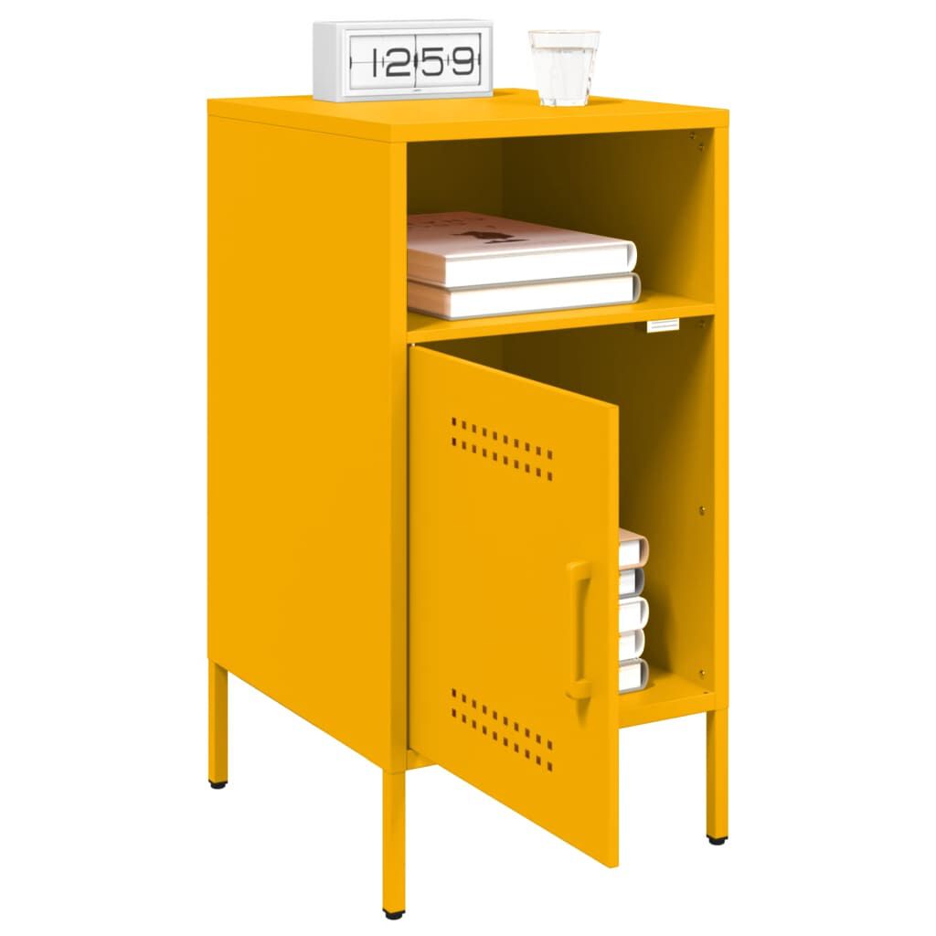 vidaXL Κομοδίνο Μουσταρδί 36x39x68 εκ. από Χάλυβα