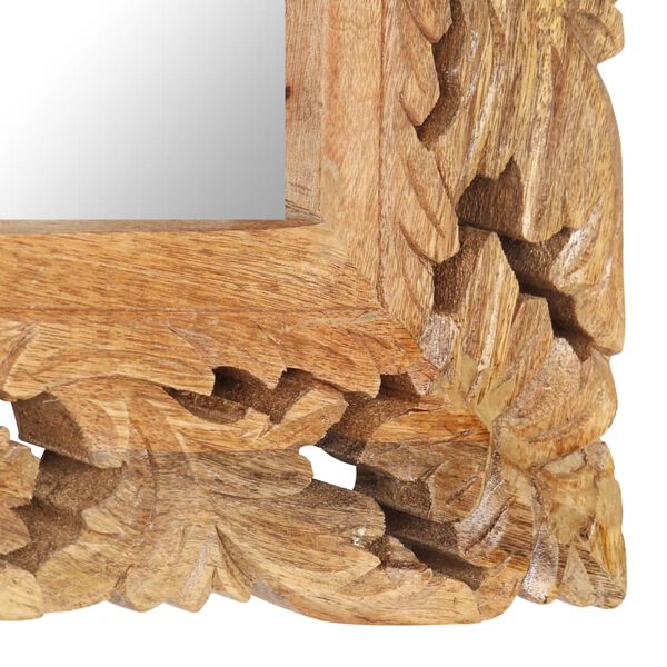 vidaXL Καθρέφτης Σκαλιστός στο Χέρι Καφέ 110x50 εκ. Μασίφ Ξύλο Μάνγκο