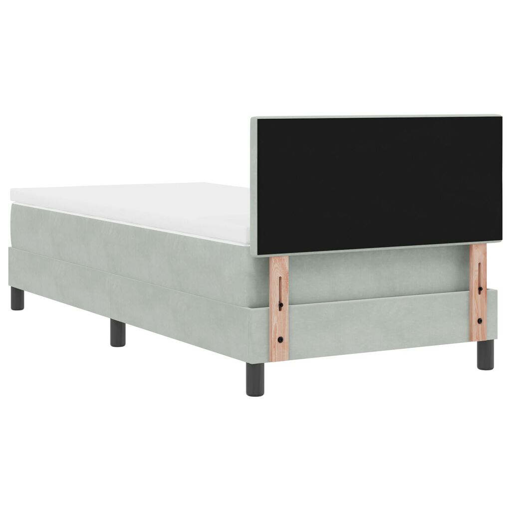 vidaXL Κρεβάτι με Στρώμα Light Grey 90x200 εκ Βελούδο