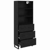 vidaXL Highboard &Mu;&alpha;ύ&rho;&eta; &Omicron;&xi;&upsilon;ά 69,5 x 34 x 180 &epsilon;&kappa;. &Epsilon;&pi;&epsilon;&xi;&epsilon;&rho;&gamma;&alpha;&sigma;&mu;έ&nu;&omicron; &xi;ύ&lambda;&omicron;