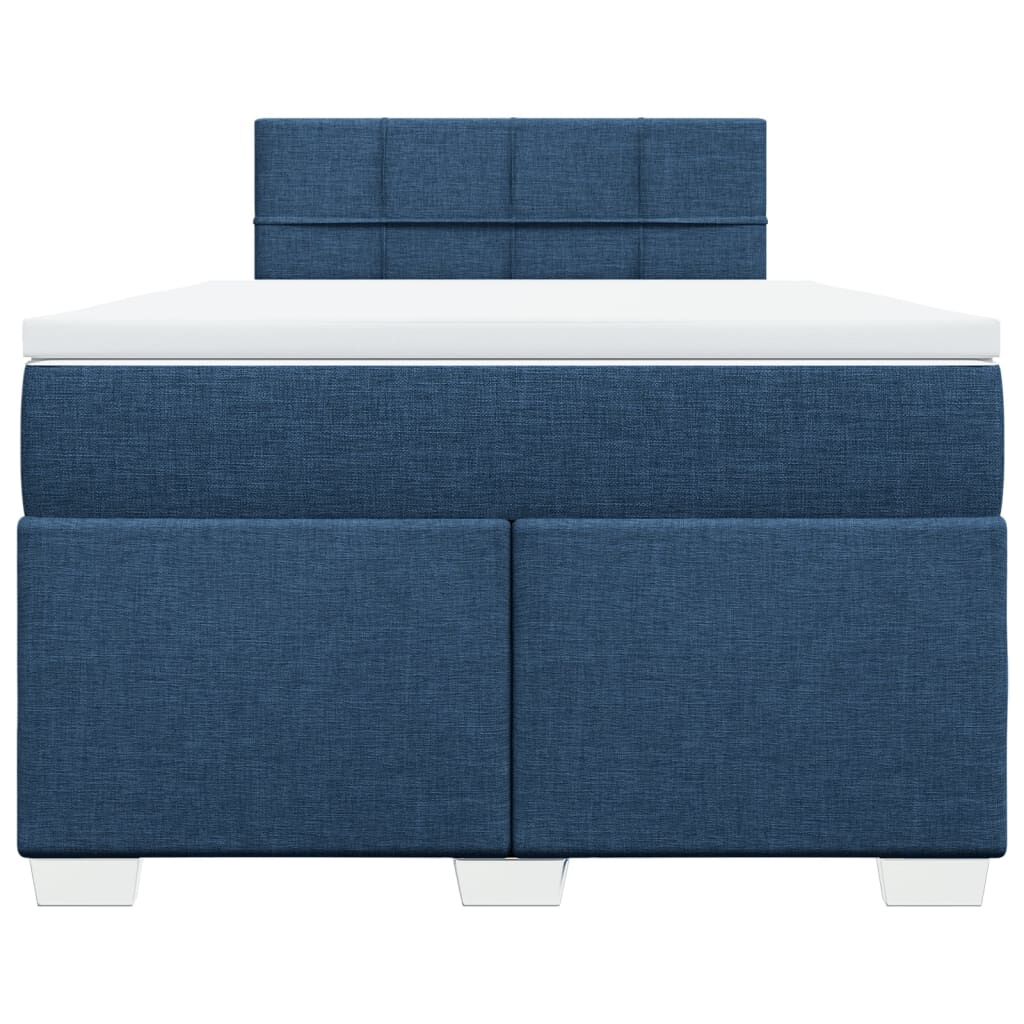 vidaXL Κρεβάτι Boxspring με Στρώμα Μπλε 120x200 εκ. Υφασμάτινο