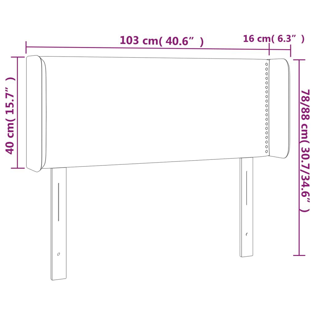 vidaXL Κεφαλάρι με Πτερύγια Κρεμ 103x16x78/88 εκ. Συνθετικό Δέρμα