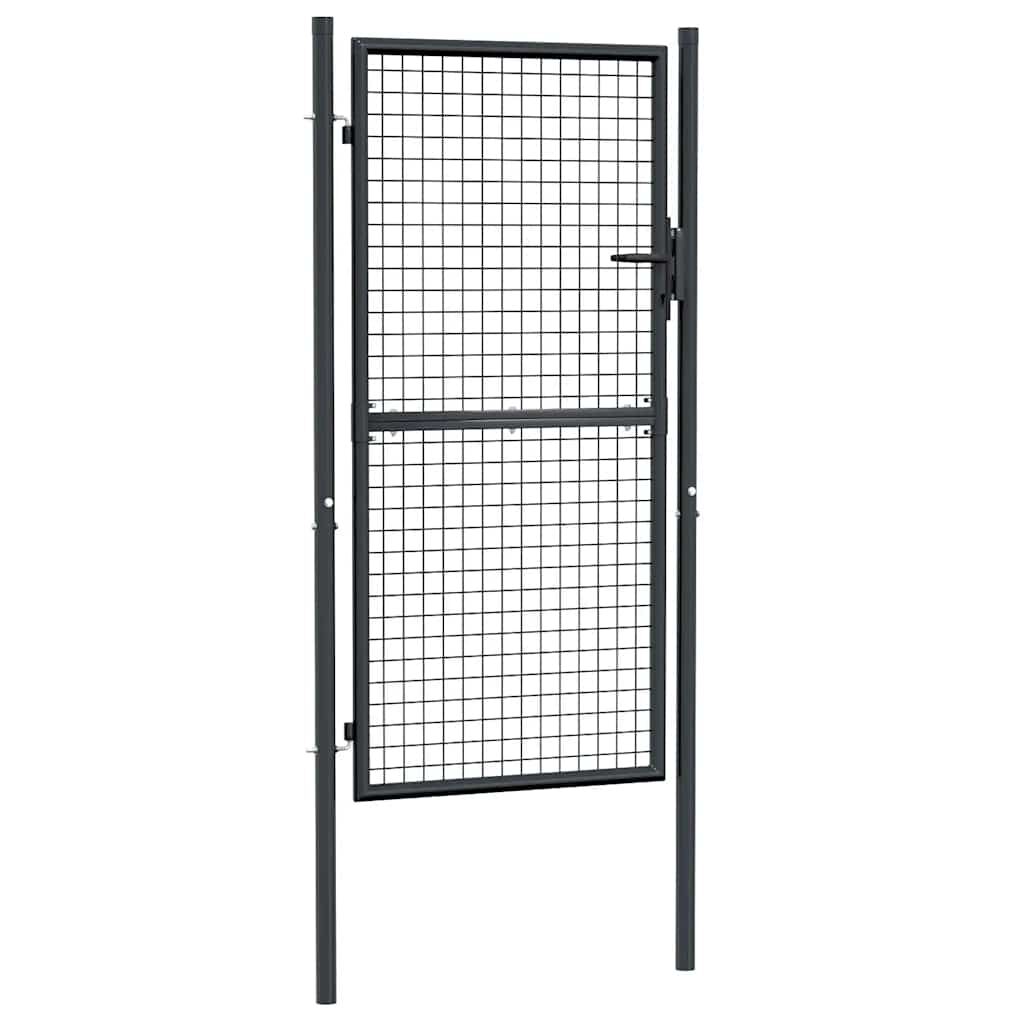 vidaXL Πόρτα Κήπου με Πλέγμα Γκρι 100x175 εκ. από Γαλβανισμένο Ατσάλι