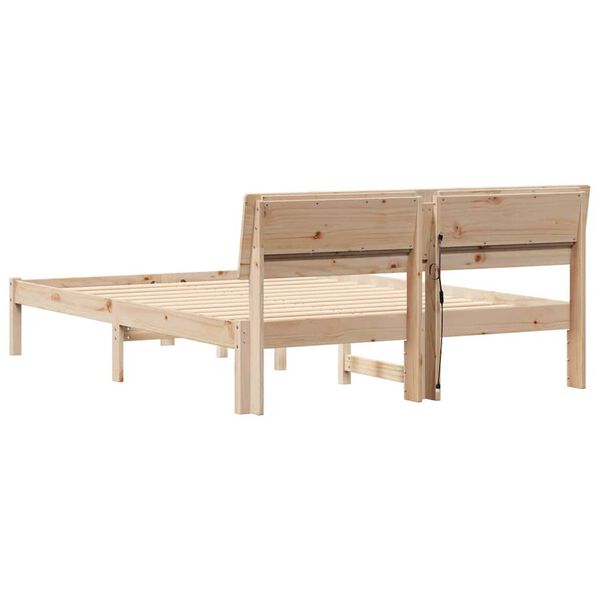 vidaXL Σκελετός Κρεβατιού Καφέ 120 x 190 cm Μασίφ ξύλο πεύκου