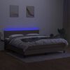 vidaXL &Kappa;&rho;&epsilon;&beta;ά&tau;&iota; Boxspring &mu;&epsilon; &Sigma;&tau;&rho;ώ&mu;&alpha; & LED Taupe 180x200 &epsilon;&kappa;. &Upsilon;&phi;&alpha;&sigma;&mu;ά&tau;&iota;&nu;&omicron;