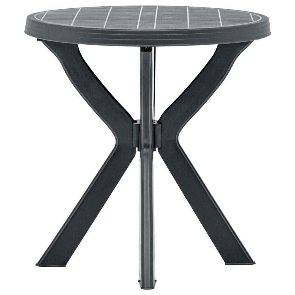 vidaXL Τραπέζι Bistro Ανθρακί Ø70 εκ. Πλαστικό