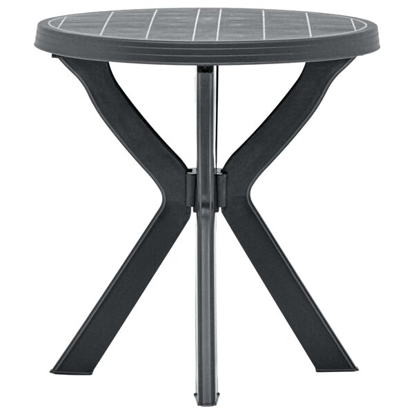 vidaXL Τραπέζι Bistro Ανθρακί Ø70 εκ. Πλαστικό
