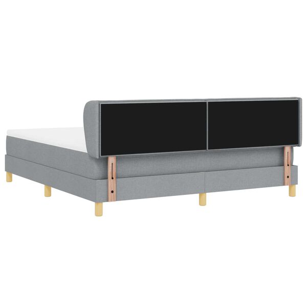 Κρεβάτι Box Spring VidaXL με Στρώμα σε Ανοιχτό Γκρι 180x200 εκ. Ύφασμα