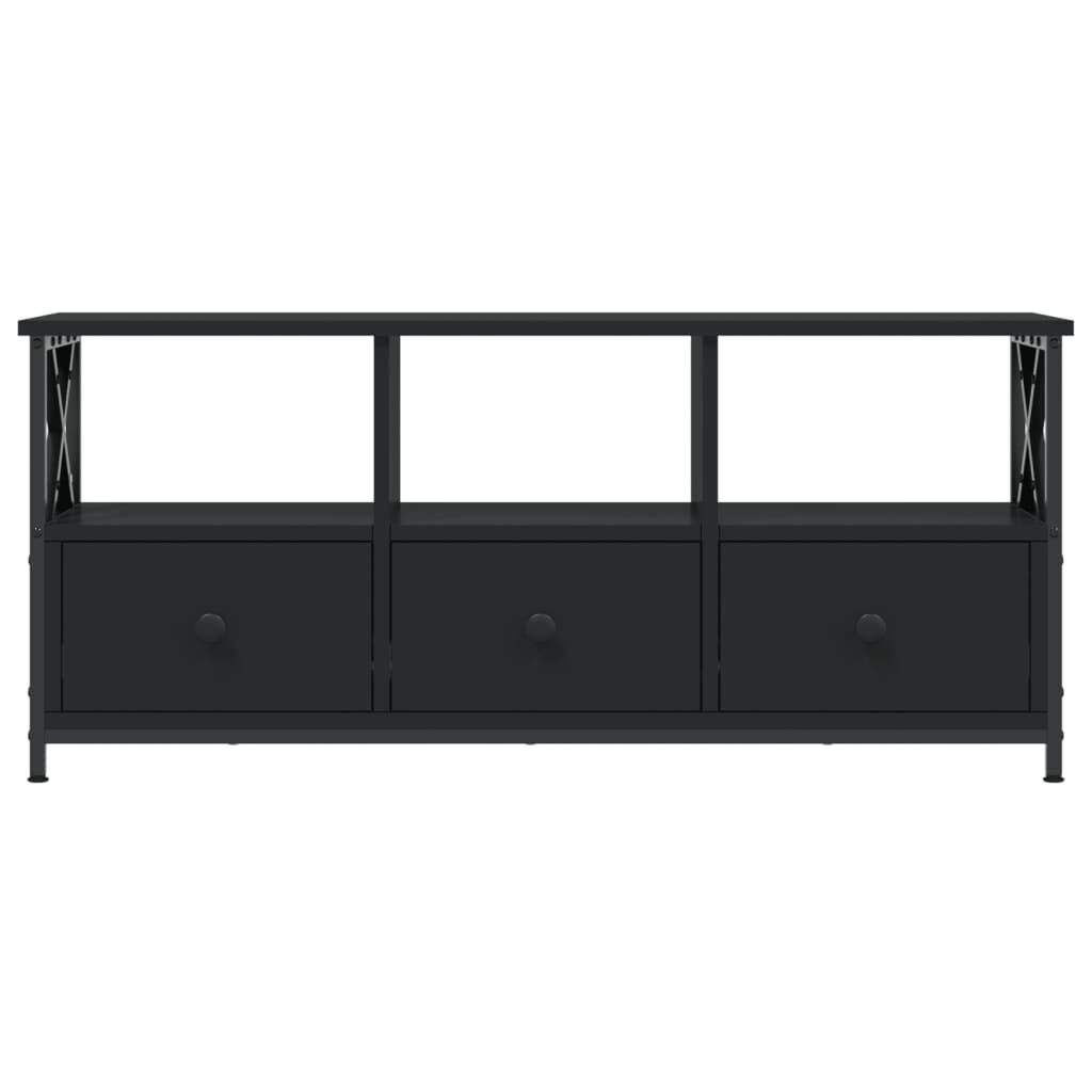vidaXL Έπιπλο Τηλεόρασης Μαύρο 102x33x45 εκ. Επεξεργασμένο Ξύλο/Σίδερο