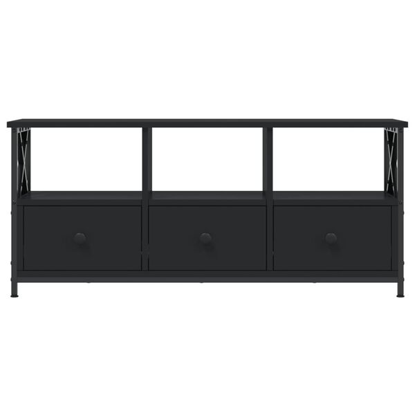 vidaXL Έπιπλο Τηλεόρασης Μαύρο 102x33x45 εκ. Επεξεργασμένο Ξύλο/Σίδερο