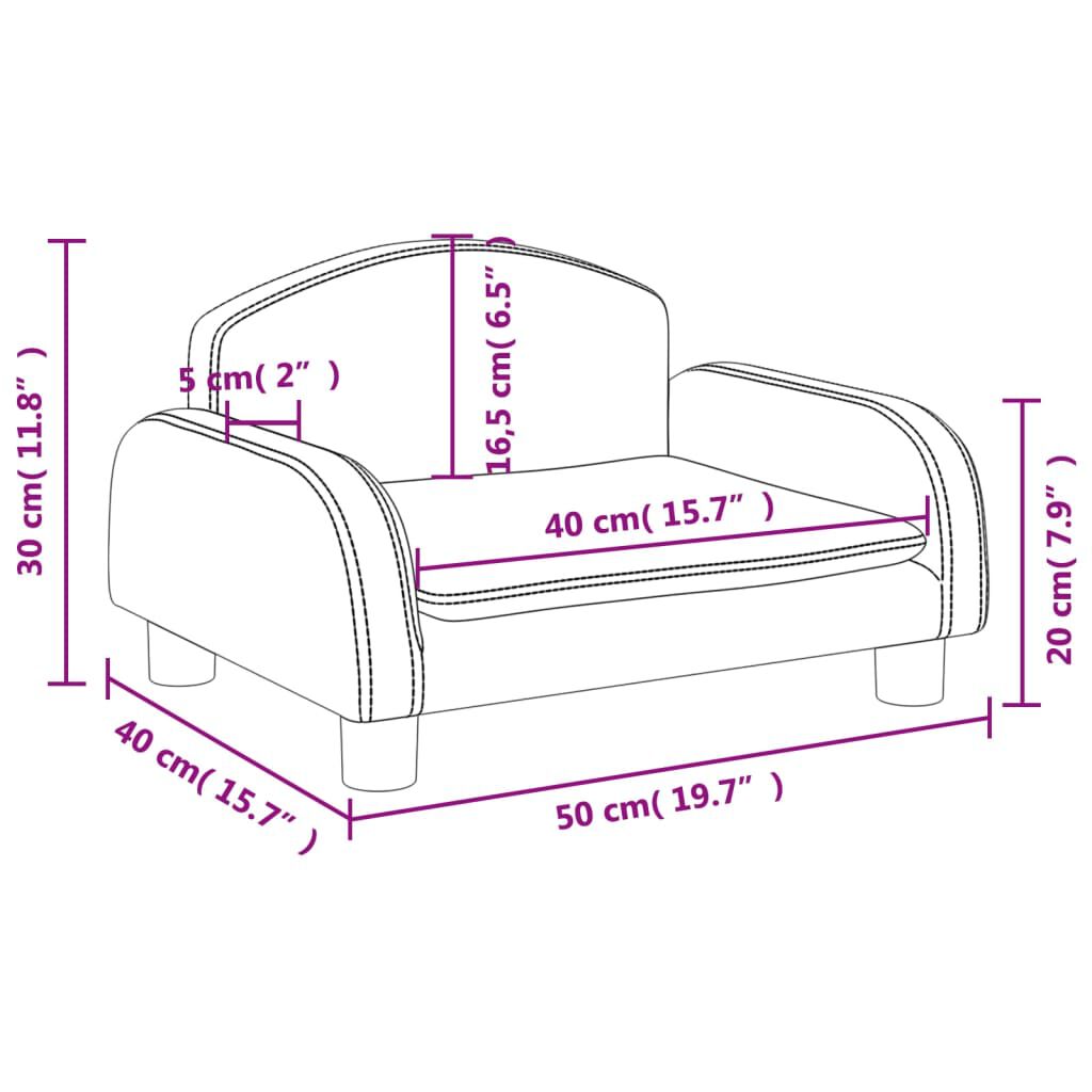 vidaXL Καναπές Παιδικός Μαύρος 50 x 40 x 30 εκ. από Συνθετικό Δέρμα