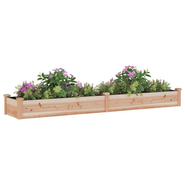 vidaXL Ζαρντινιέρα Υπερυψ. με Επένδυση 240x45x25 εκ. Μασίφ Ξύλο Ελάτης