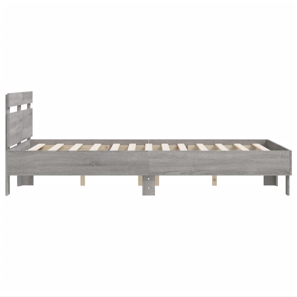 vidaXL Πλαίσιο Κρεβατιού με Κεφαλάρι Γκρι sonoma 120x190εκ. Επεξ. Ξύλο