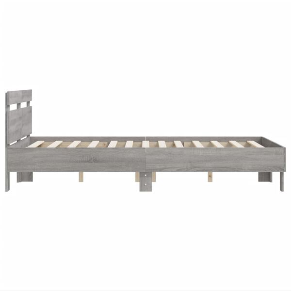 vidaXL Πλαίσιο Κρεβατιού με Κεφαλάρι Γκρι sonoma 120x190εκ. Επεξ. Ξύλο