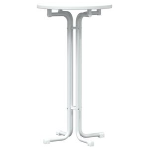 vidaXL Τραπεζαρία Λευκή Ø60x110 εκ. από Επεξεργασμένο Ξύλο/Ατσάλι