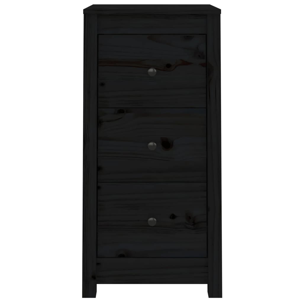 vidaXL Ντουλάπι Μαύρος 40x35x80 εκ. από Μασίφ Ξύλο Πεύκου